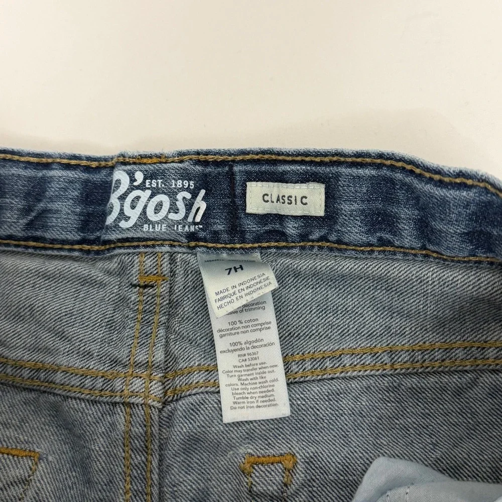 OshKosh Bgosh Kids Blue Jeans Classic Straight Leg Medium Wash Size 7H Husky